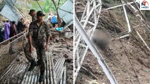 वैष्णो देवी में लैंडस्लाइड से मची तबाही, 5 लोगों की मौत, 14 घायल, रोकी गयी यात्रा वैष्णो देवी में लैंडस्लाइड से मची तबाही, 5 लोगों की मौत, 14 घायल, रोकी गयी यात्रा