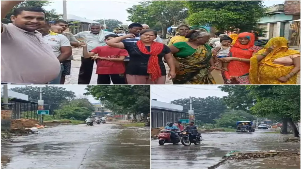 Mathura News: राया में जलभराव से नाराज लोगों ने किया विरोध Mathura News: राया में जलभराव से नाराज लोगों ने किया विरोध