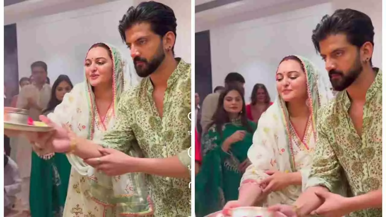 Sonakshi-Zaheer Video: सोनाक्षी के मुस्लिम पति जहीर इकबाल ने की बप्पा की आरती, गुस्साए लोग