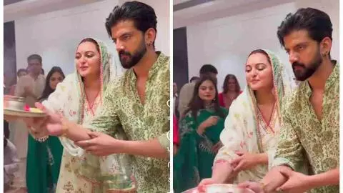 Sonakshi-Zaheer Video: सोनाक्षी के मुस्लिम पति जहीर इकबाल ने की बप्पा की आरती, गुस्साए लोग