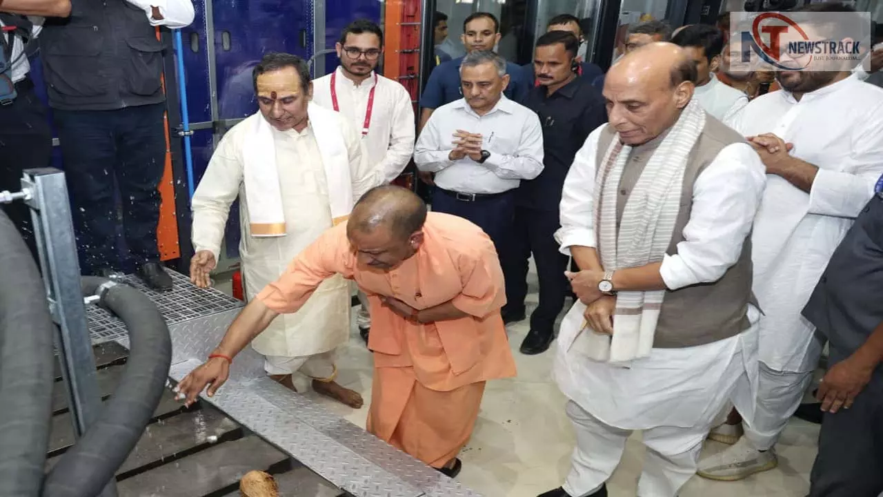 Defense Minister Rajnath Singh CM Yogi inaugurates defense equipment and drone manufacturing unit in Gautam Buddha Nagar