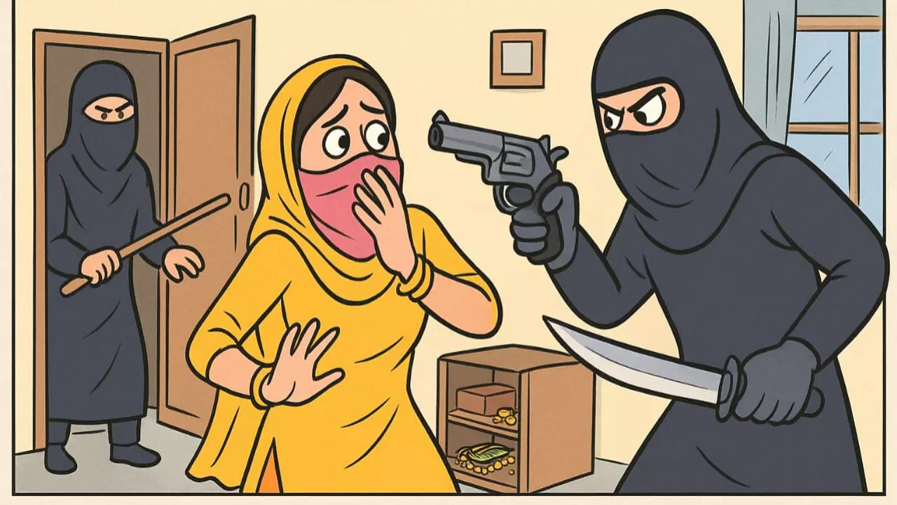 Balrampur News: बलरामपुर में लूटकांड: बुर्काधारी बदमाशों ने तमंचे-चाकू से नकदी व जेवर लूटे