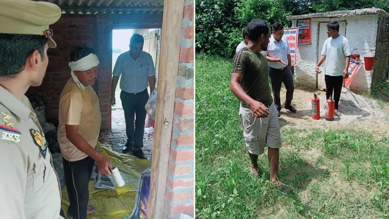 अवैध पटाखा फैक्ट्री धमाके के बाद अलर्ट मोड पर लखनऊ प्रशासन, गोसाईंगंज में CFO ने किया निरीक्षण