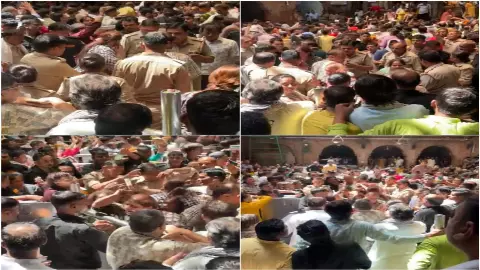 Mathura News: वृंदावन बांके बिहारी मंदिर में श्रद्धालु और सुरक्षाकर्मियों की भिड़ंत, वीडियो वायरल