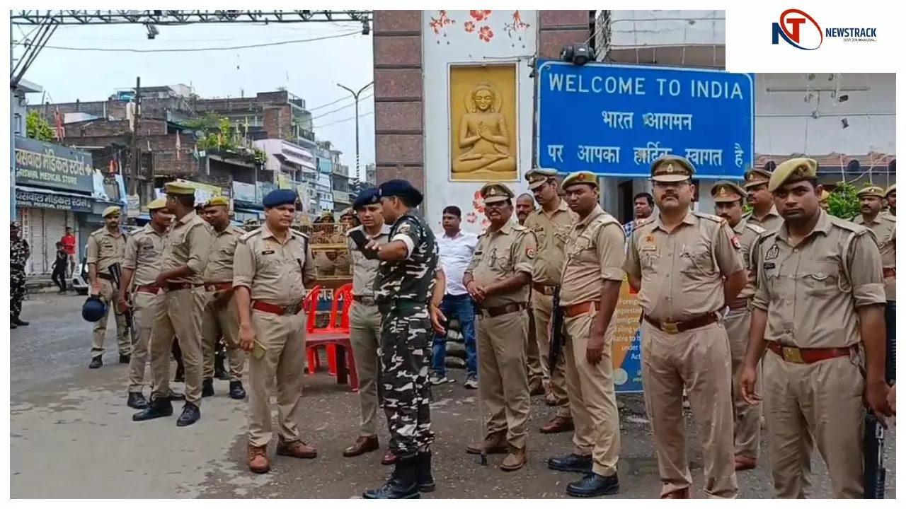 महराजगंज : नेपाल में हिंसा के बीच भारत नेपाल के अंतरराष्ट्रीय सीमा सोनौली बॉर्डर पर सुरक्षा व्यवस्था