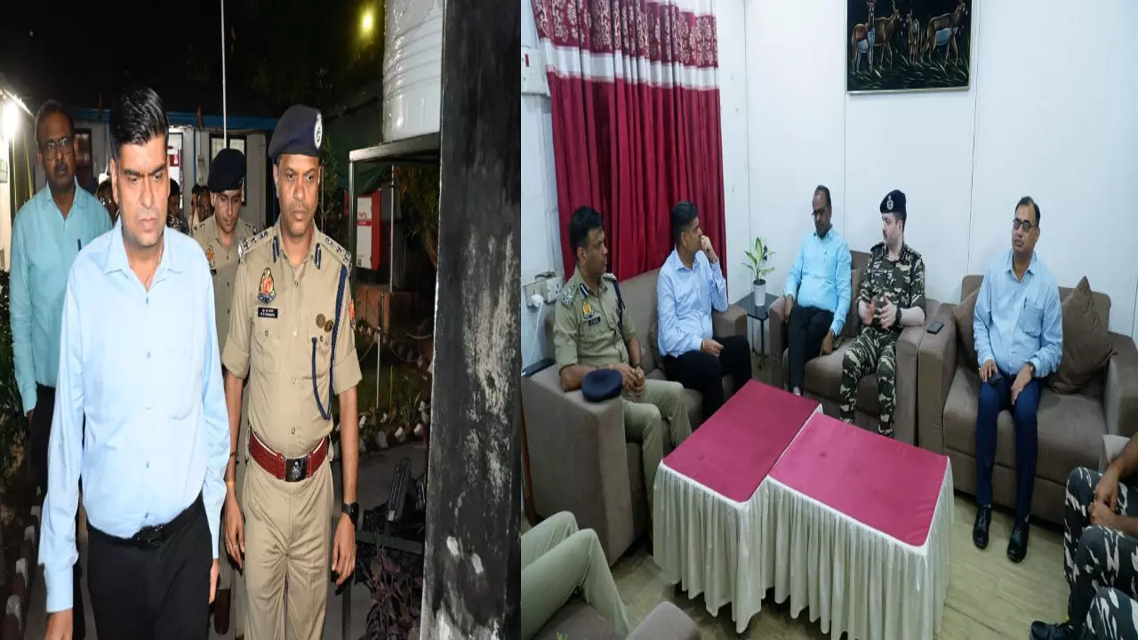 Maharajganj News: नेपाल तनाव के बीच मंडलायुक्त व डीआईजी ने सोनौली सीमा का किया निरीक्षण