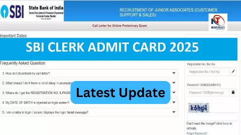 SBI Clerk Admit Card 2025 SBI Clerk Admit Card 2025