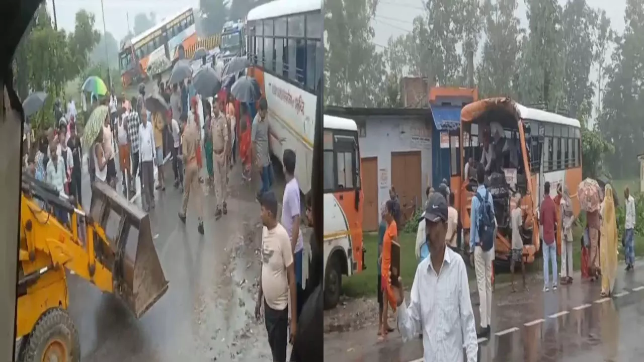 Maharajganj: राष्ट्रीय राजमार्ग पर तीन रोडवेज बसों की टक्कर, 40 से अधिक यात्री घायल