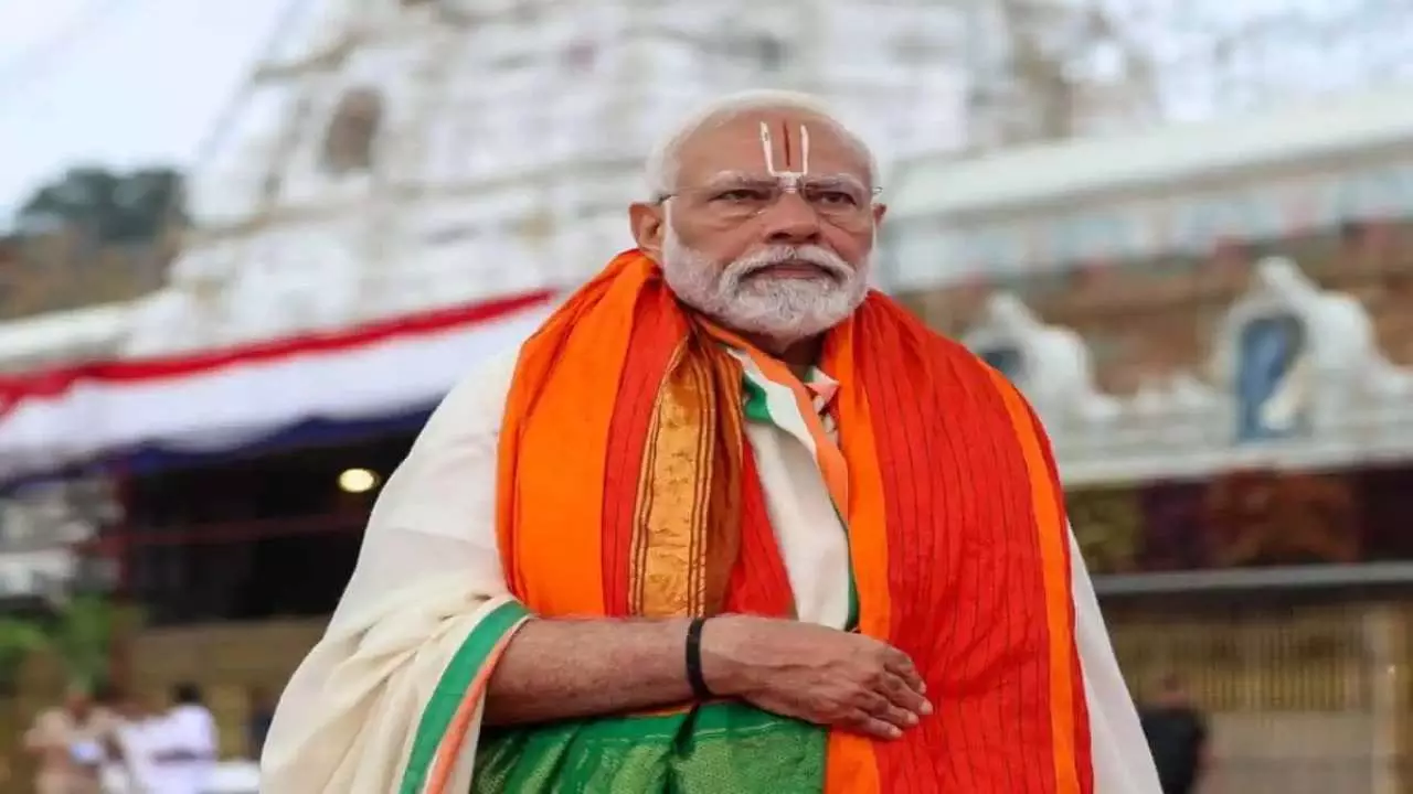 PM Modi visits Tripura temple
