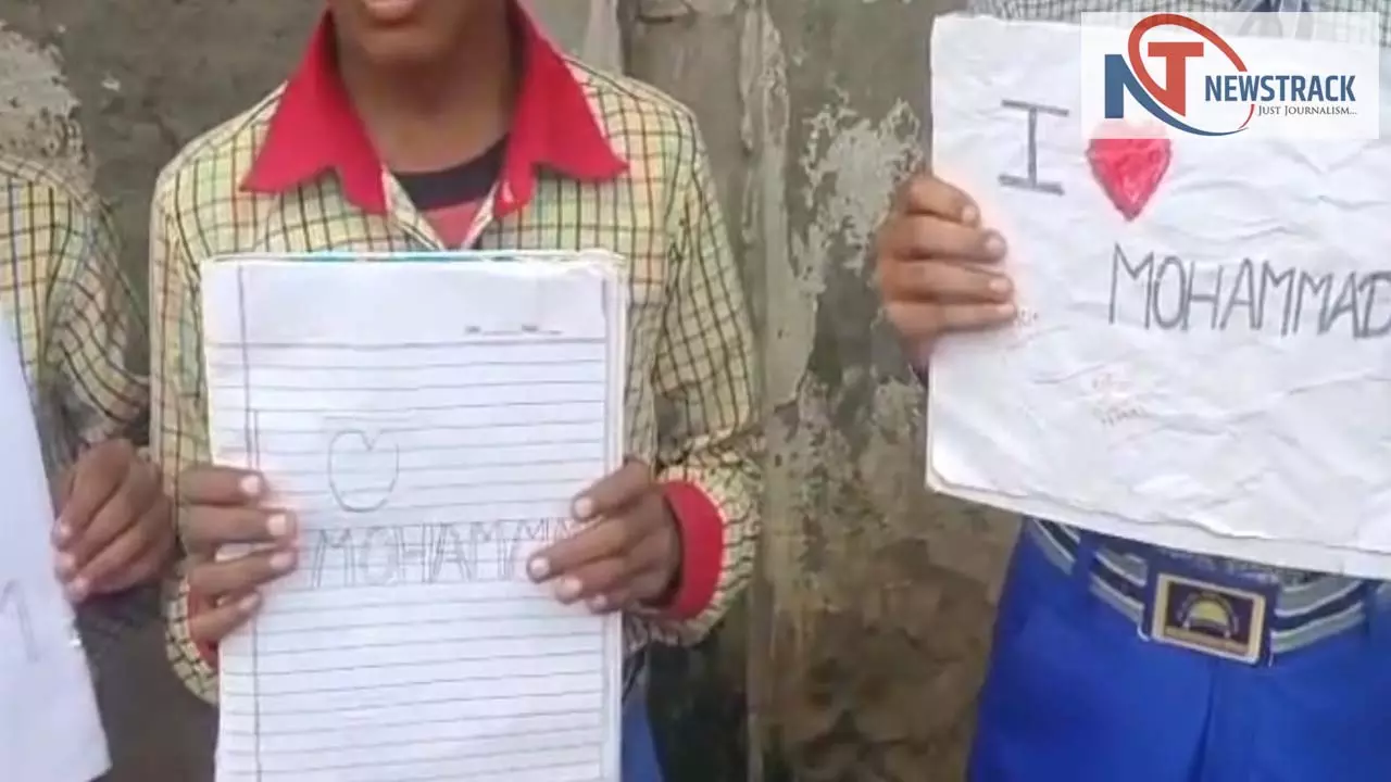 I Love Mohammad chart made by Hindu children in school, two teachers arrested