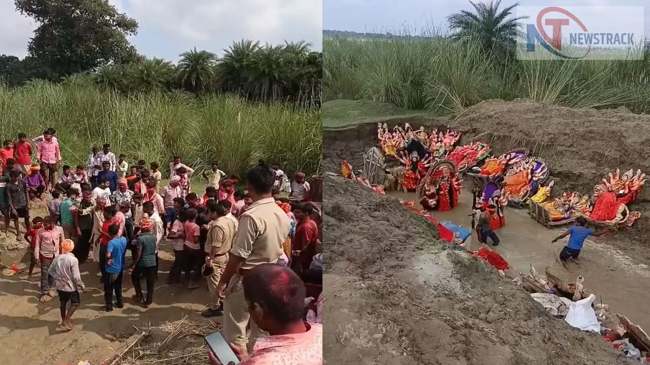 Ground immersion of 800 Durga idols at Ganga and Yamuna ghats, tight security arrangements