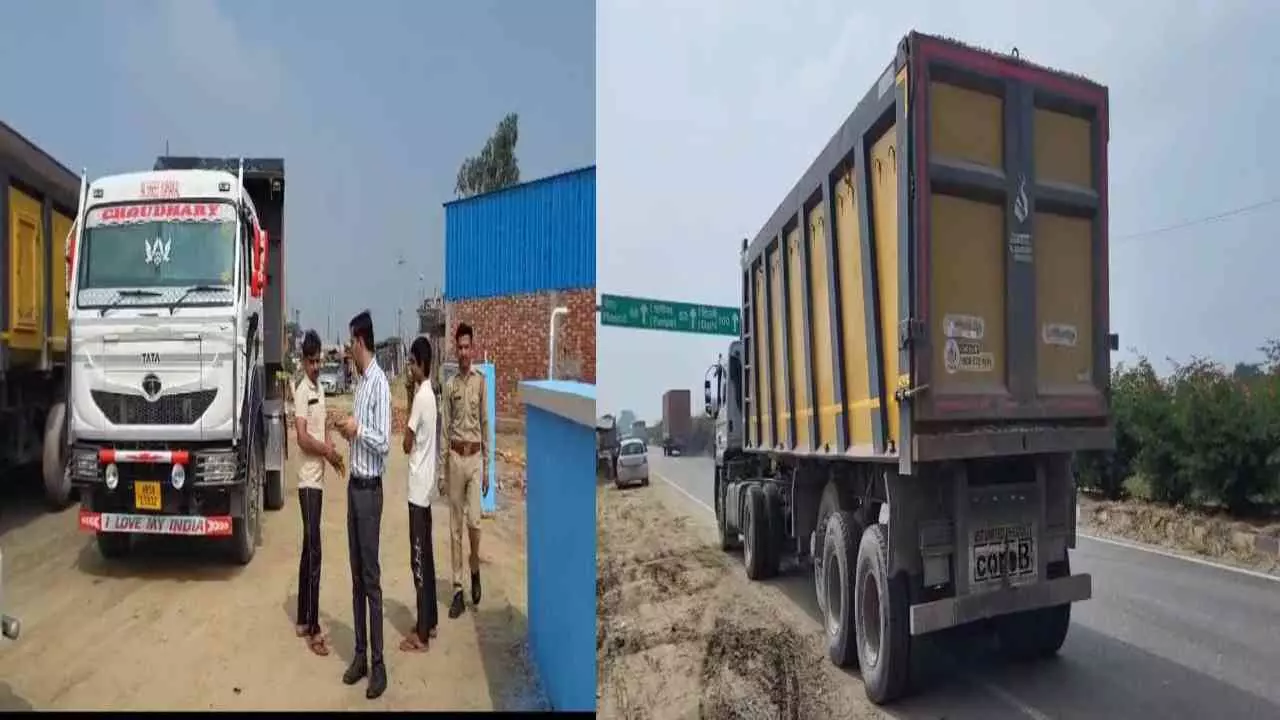 Shamli News: शामली में अवैध खनन माफियाओं पर बड़ी कार्रवाई, आधा दर्जन ट्रकों का चालान