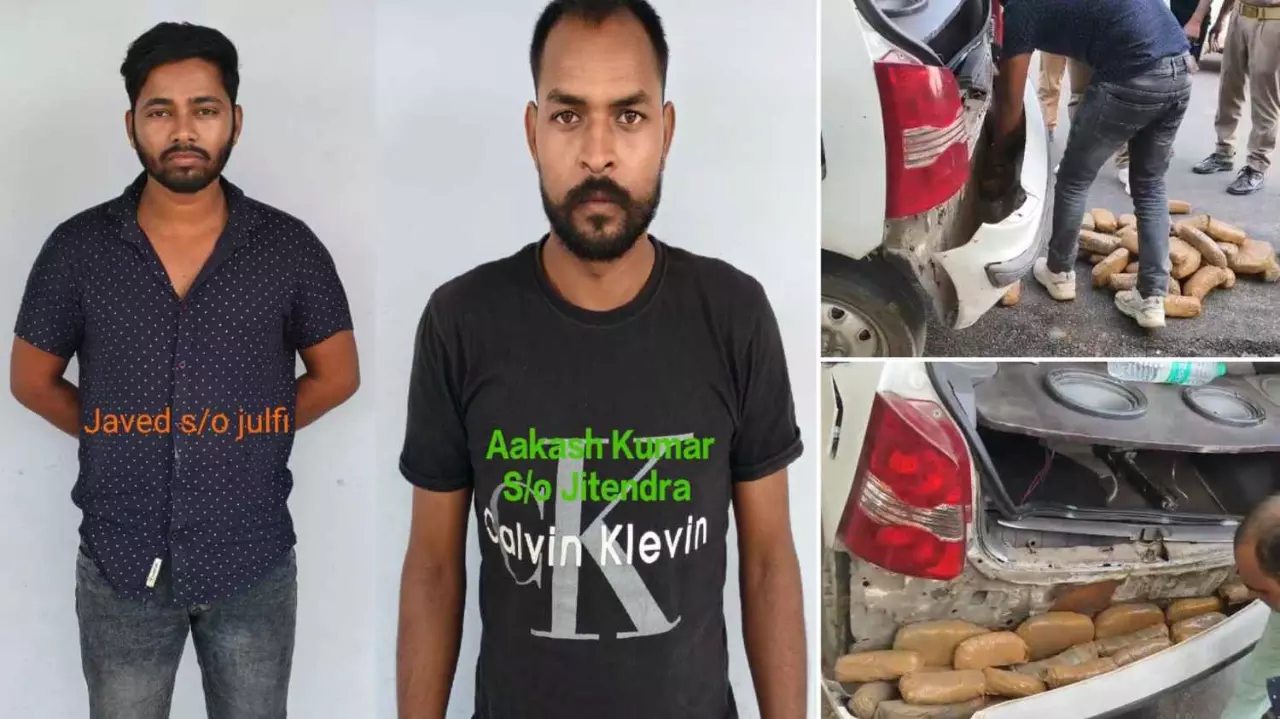 झांसी में हाईवे पर यूपी STF के हत्थे चढ़े 2 तस्कर, सेंट्रो कार से 16 लाख का गांजा बरामद, आंध्रप्रदेश से मेरठ तक होती थी सप्लाई