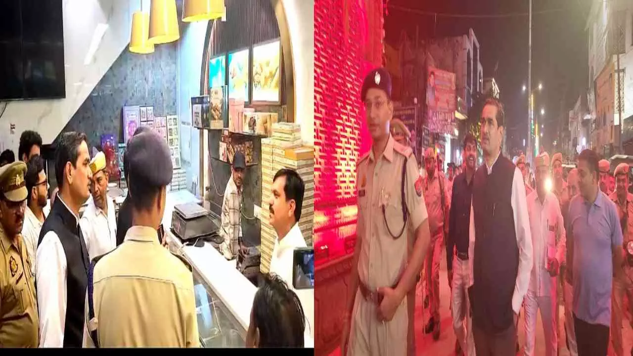 Mathura News: त्योहारों से पहले DM और SSP ने किया बाजारों का निरीक्षण