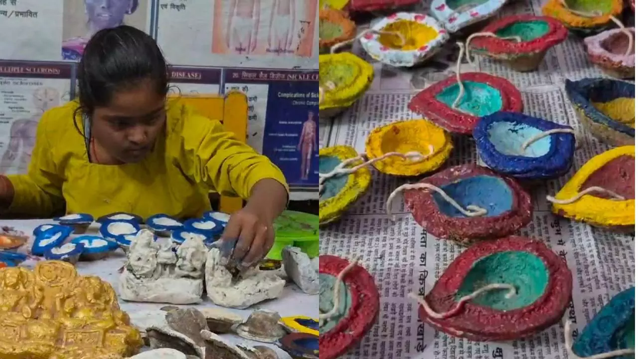 Mahoba News: महोबा में दिव्यांगजन बना रहे गोबर-मिट्टी से ऑर्गेनिक दीये, आत्मनिर्भर भारत की मिसाल