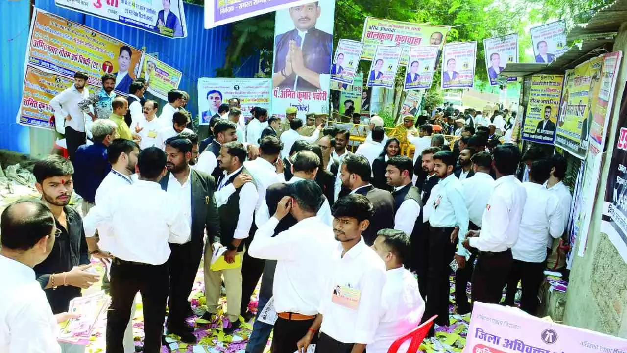 Jhansi News: झांसी जिला अधिवक्ता संघ चुनाव: कड़ी सुरक्षा के बीच मतदान संपन्न