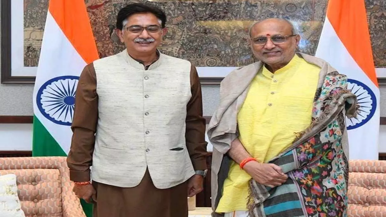 MP Anurag Sharma meets Vice President, discusses Jhansi development