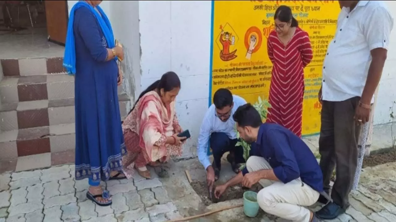 Message of environmental protection given by planting trees at One Stop Center
