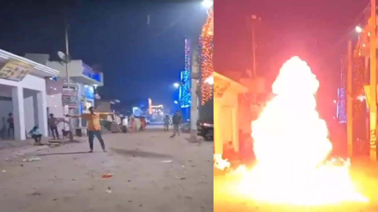 Dangerous Diwali disaster in Hapur: Youth swings during petrol bomb blast, video goes viral