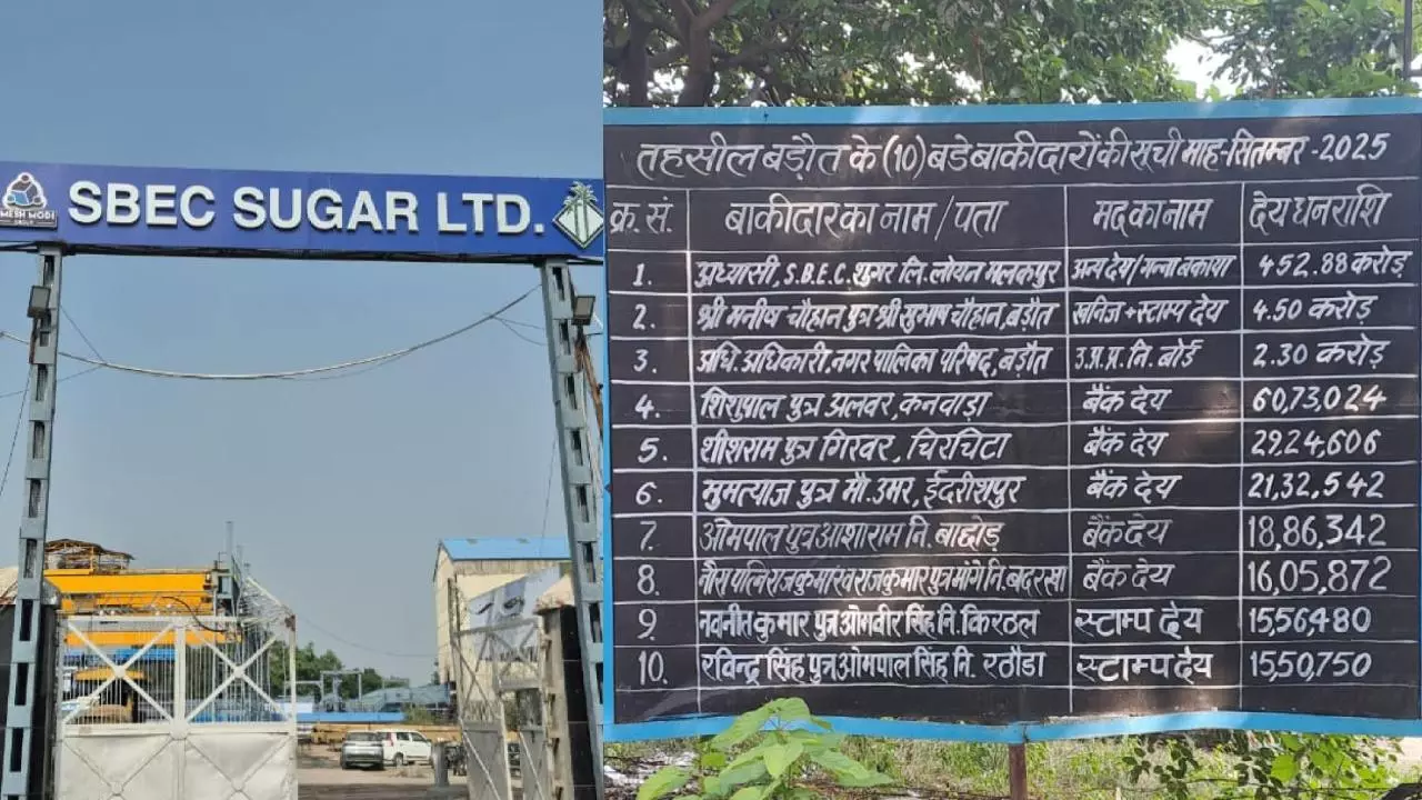 Baghpat News: किसानों का हक दबाए बैठी मलकपुर शुगर मिल, करोड़ों का बकाया, किसान चिंतित, पेराई सत्र शुरू होने से पहले ही संकट गहराया Baghpat News: किसानों का हक दबाए बैठी मलकपुर शुगर मिल, करोड़ों का बकाया, किसान चिंतित, पेराई सत्र शुरू होने से पहले ही संकट गहराया