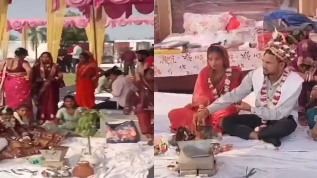 Mass wedding on grandmothers birthday, 11 couples tied in seven fores Mass wedding on grandmothers birthday, 11 couples tied in seven fores