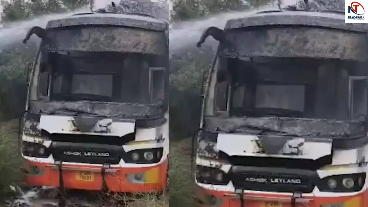 जयपुर-दिल्ली हाईवे पर चलती बस में लगी आग, 2 की मौत, कई घायल जयपुर-दिल्ली हाईवे पर चलती बस में लगी आग, 2 की मौत, कई घायल