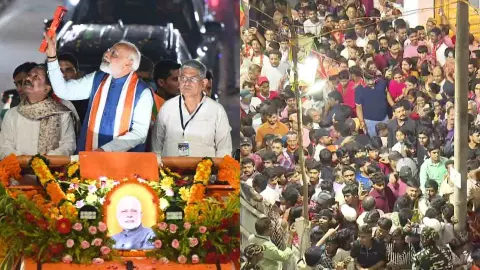 पटना में PM मोदी का मेगा रोड शो शुरू, एक झलक पाने को पागल हुए लोग, सड़कों पर उमड़ा जबरदस्त जनसैलाब