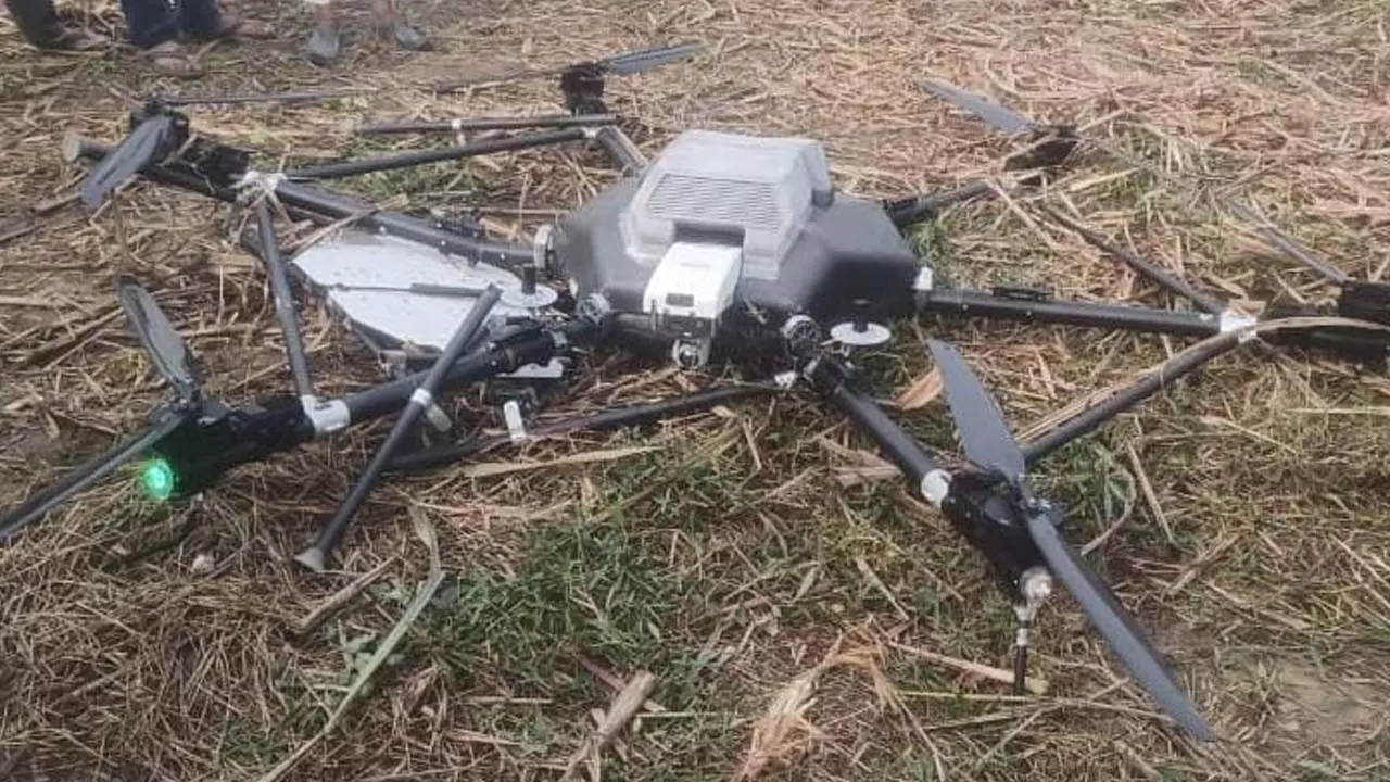 Drone recovered that belonged to the Army Battalion, went out of control during the trial