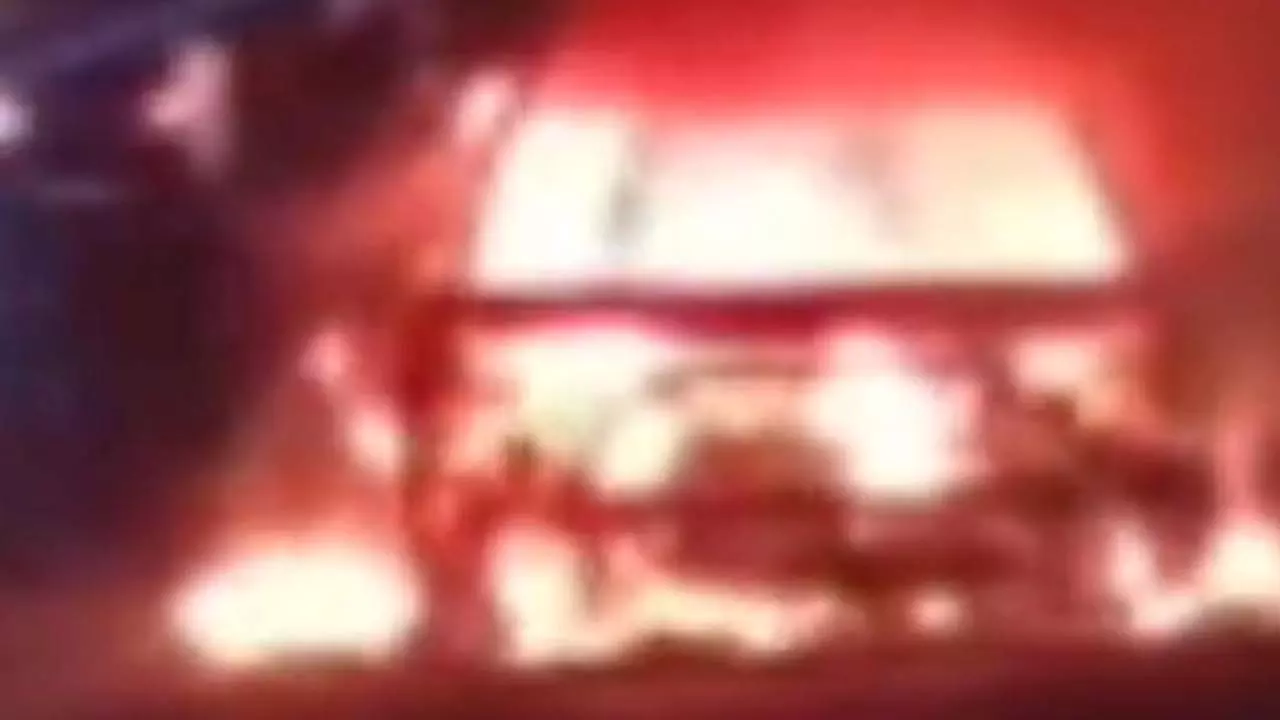 Moving car catches fire, driver jumps to save, child dies Moving car catches fire, driver jumps to save, child dies