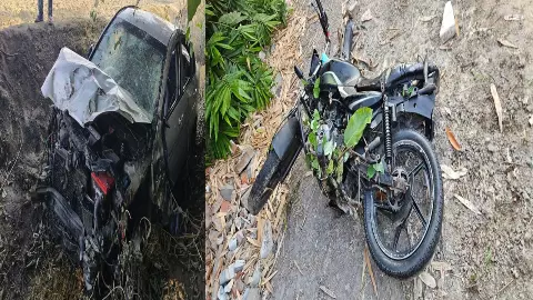 Three killed in car-bike collision in Lakhimpur, family disturbed