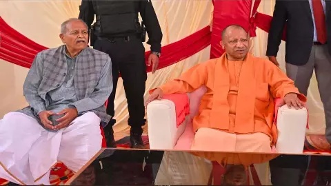 CM Yogis arrival, darshan-pooja and programs in Maharajgunj