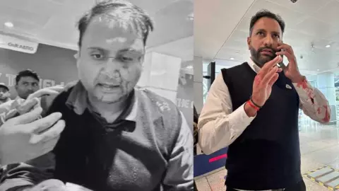दिल्ली एयरपोर्ट पर पायलट की गुंडागर्दी! 7 साल की मासूम के सामने पिता को किया लहूलुहान,सदमे में बच्ची