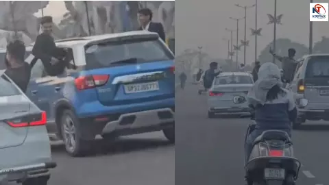 लखनऊ में रईसजादों का मौत का स्टंट! 6 लग्जरी कारों के काफिले ने G-20 रोड पर मचाया गदर, खौफनाक वीडियो लखनऊ में रईसजादों का मौत का स्टंट! 6 लग्जरी कारों के काफिले ने G-20 रोड पर मचाया गदर, खौफनाक वीडियो