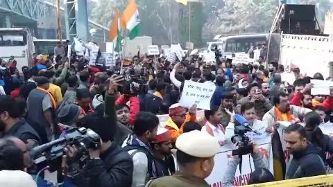 Delhi Bangladesh High Commission protest