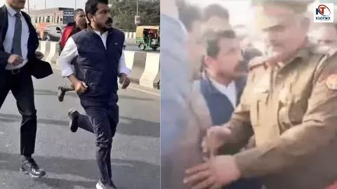 UP में दलित की हत्या पर बवाल! रोके जाने पर सड़क पर दौड़े सांसद चंद्रशेखर, पीछे-पीछे भागती रही पुलिस