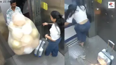 लिफ्ट में बम की तरह फटे गुब्बारे! आग की लपटों के बीच जान बचाकर भागे लोग, रूह कंपा देगा ये VIDEO! लिफ्ट में बम की तरह फटे गुब्बारे! आग की लपटों के बीच जान बचाकर भागे लोग, रूह कंपा देगा ये VIDEO!