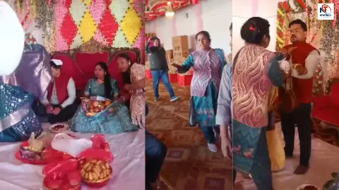 मंडप बना अखाड़ा! तीसरी शादी रचा रहे थे दूल्हे राजा, तभी पहली पत्नी ने धावा बोलकर बीच सड़क पर धोया; देखें VIDEO