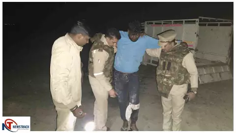 Azamgarh News :  आजमगढ़ जहानागंज में पुलिस मुठभेड़, एक गोतस्कर घायल, दूसरा गिरफ्तार