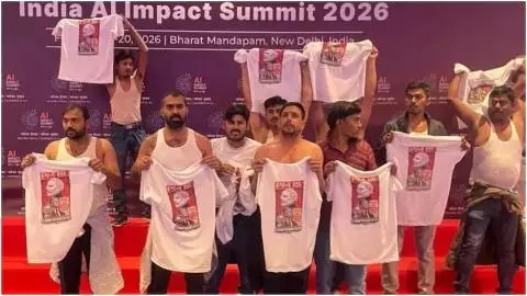 India AI Impact Summit protest India AI Impact Summit protest