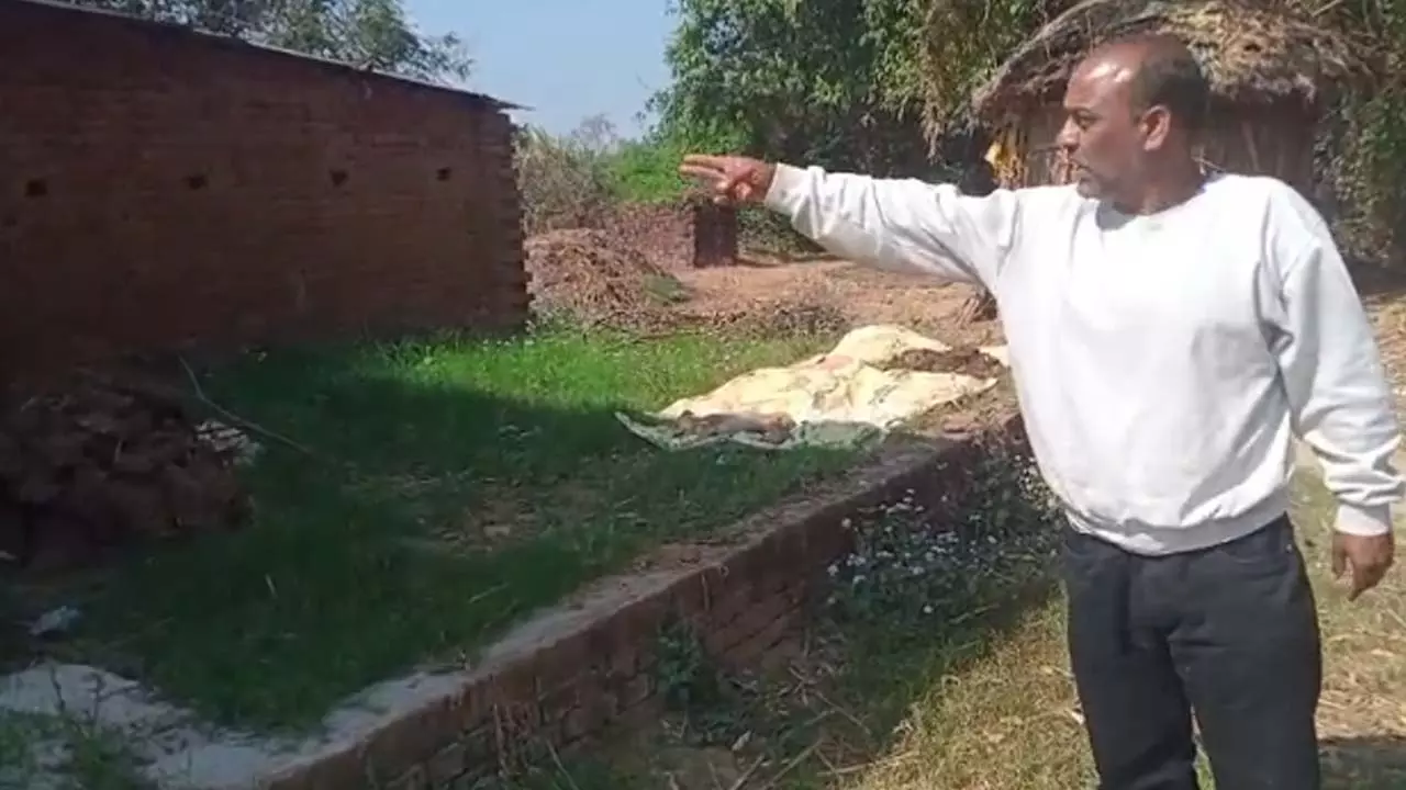 Vikas Thap, road-drain in Nagpur Kunwar village of settlement