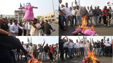 योगी पर अभद्र टिप्पणी से भड़का लखनऊ! हजरतगंज पर फूंका मौलाना का पुतला, गिरफ्तारी की उठी मांग योगी पर अभद्र टिप्पणी से भड़का लखनऊ! हजरतगंज पर फूंका मौलाना का पुतला, गिरफ्तारी की उठी मांग