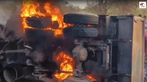 आंध्र प्रदेश में तड़के सुबह धू-धू कर जली बस, 10 यात्रियों की दर्दनाक मौत, चीखों से गूंज उठा मारकापुर
