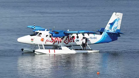 seaplane landing on ganga river haridwar india 2026