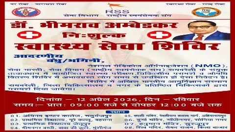 Confluence of health services to be held in eight settlements on Baba Sahebs birth anniversary Confluence of health services to be held in eight settlements on Baba Sahebs birth anniversary