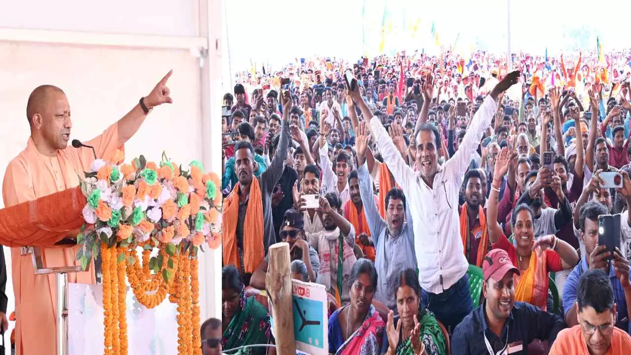 Yogi Adityanath Targets TMC in Bengal Rally, Urges BJP Victory | पं ...