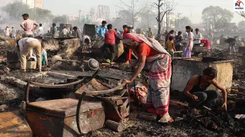 Lucknow Vikasnagar Slum Fire Lucknow Vikasnagar Slum Fire