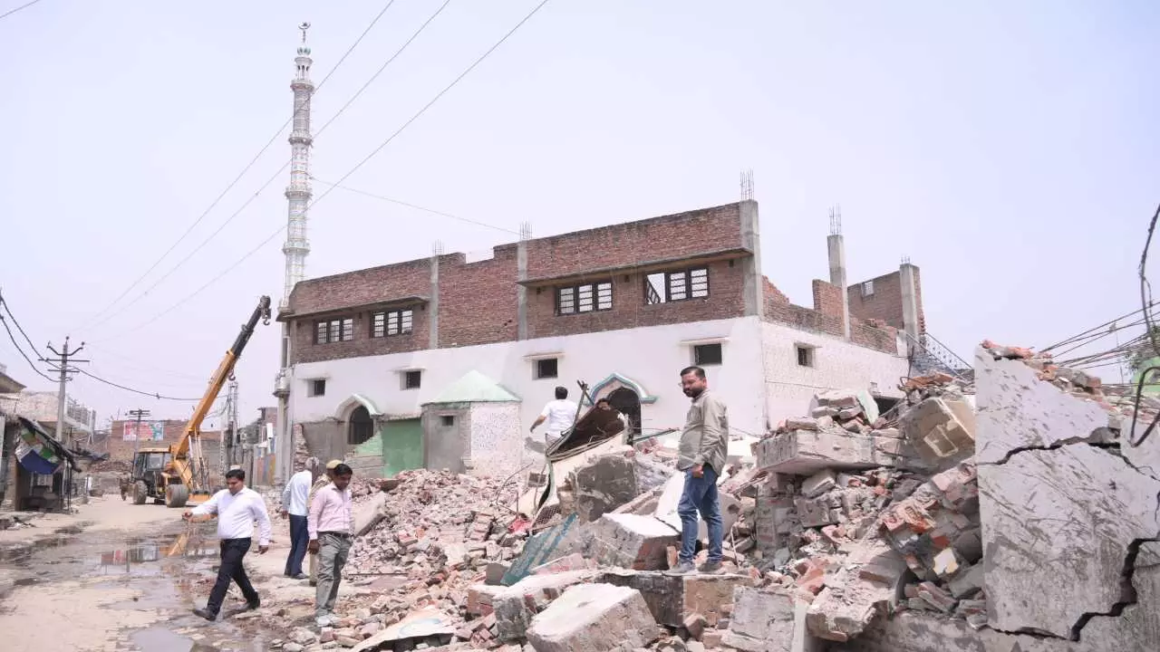 Sambhal Bulldozer Action Sambhal Bulldozer Action
