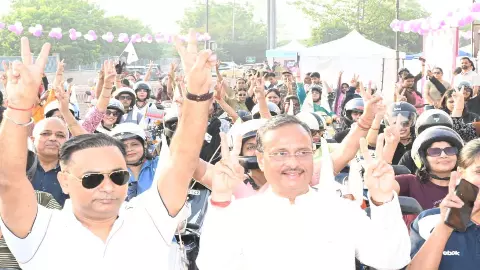 Dr Dinesh Sharma Mahila Sashaktikaran Bike Rally