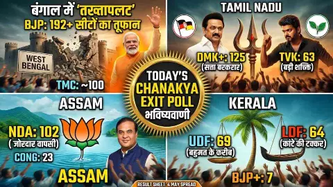 सच साबित होगी टुडेज चाणक्य की भविष्यवाणी? EVM खुलने से पहले ही आ गए नतीजे, जानें बंगाल-तमिलनाडु समेत 5 राज्यों में किसका बजा डंका सच साबित होगी टुडेज चाणक्य की भविष्यवाणी? EVM खुलने से पहले ही आ गए नतीजे, जानें बंगाल-तमिलनाडु समेत 5 राज्यों में किसका बजा डंका