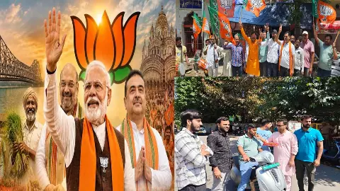 BJP workers in UP celebrate victory in Bengal-Assam, distribute laddus and celebrate victory